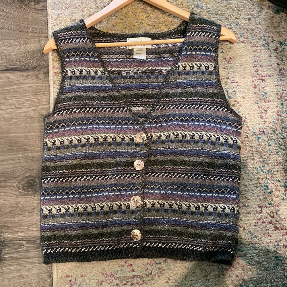 Vintage Fair Isle Knitted Eddie Bauer Vest size S